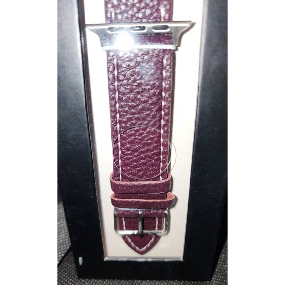Leather Watch Band Compatible With Apple Watch 42mm & 44mm Brown BNIB - Picture 3 of 5